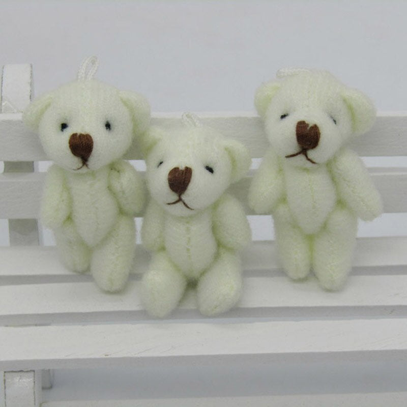 100Pcs/Lot Kawaii Small Joint Teddy Bears Stuffed Plush 3.5CM Toy Teddy-Bear Mini Bear Ted Bears Plush Toys Wedding Gifts 01301